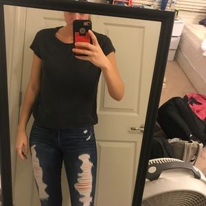 Black shirt sleeve shirt